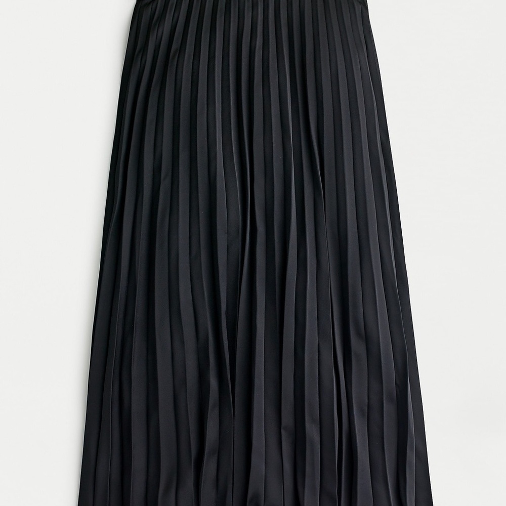 J. Crew Black Pleated Midi Skirt for Work